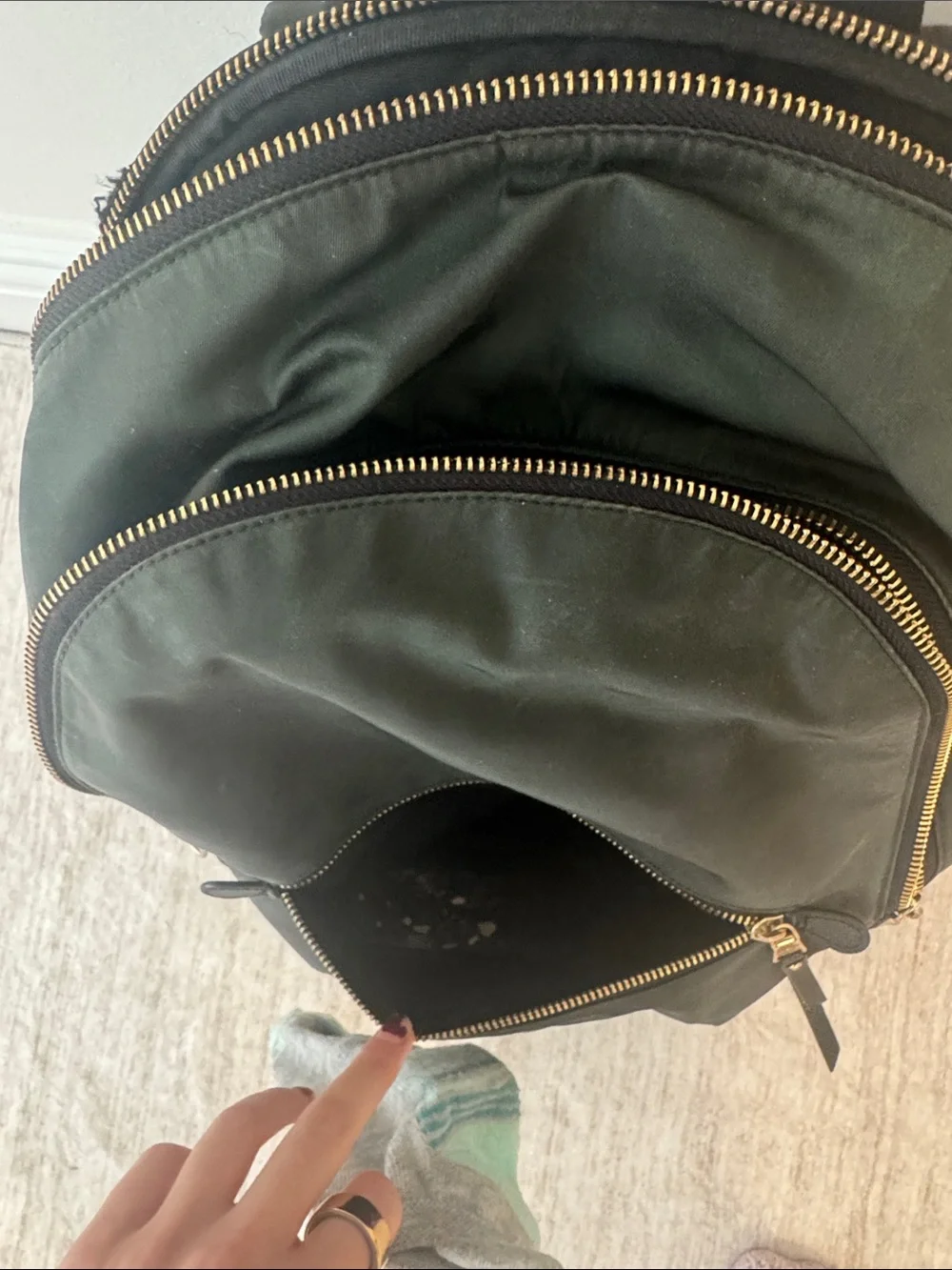 Coach Black Nylon Backpack with Gold Hardware